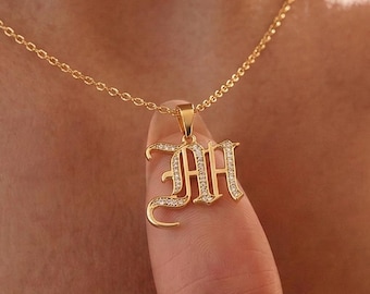 Custom Initial Necklace, Custom Letter Necklace, 14k Gold Initial Necklace, Name Jewelry, Anniversary Gift, Gift for Her, Christmas Gift