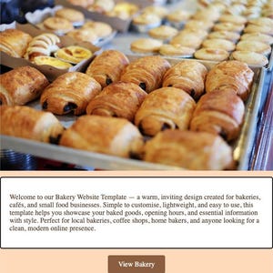 Modello di sito web per panetteria / Sito web semplice in HTML e CSS per piccole imprese