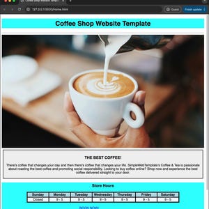 Coffee Shop Website Template | Simple HTML & CSS Website for Small Business