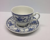 Vintage Johnson Brothers Blue Indies Cup and Saucer