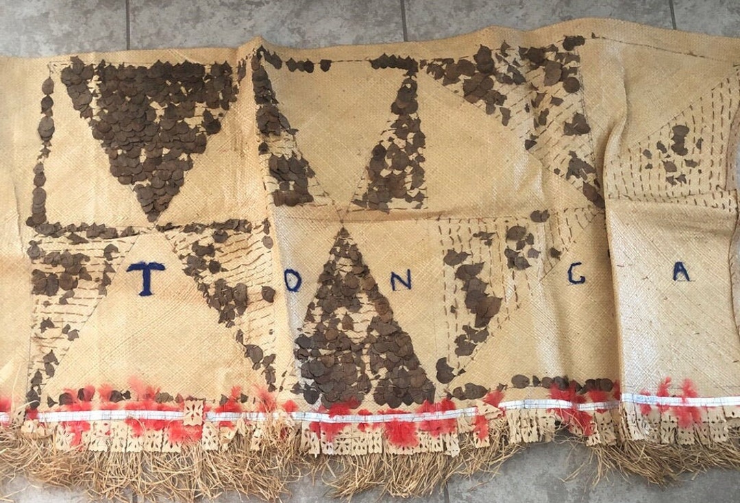 Vintage 1960 Tongan Waist Mat Ta'ovala Very Special Guest Lauhala 72 X