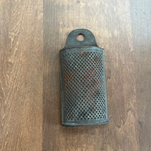 Primitive Spice Grater 4” x 2”, Handmade tin. Cheese grater. Parisan Decor