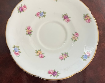 Collingwoods Pansies 14K Gold Fine China Saucer Replacement Vintage