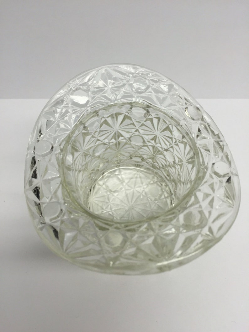 Top Hat Clear Glass DepressionButton and Bows Toothpick holder Etsy