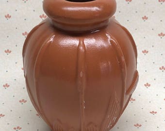 Teleflora Gift 1985 Small Terra Cotta Cattail Vase