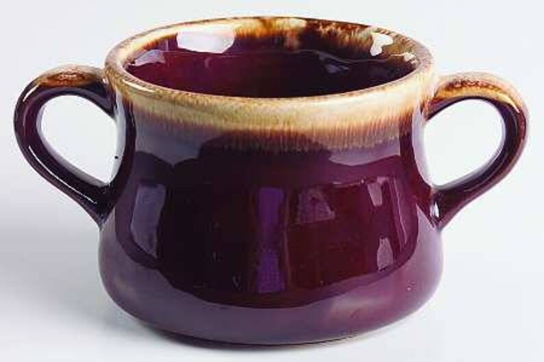 McCoy Brown Drip Glaze Cream Sugar bowl