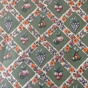 Papier peint vintage Papier peint vert Motif de fruits