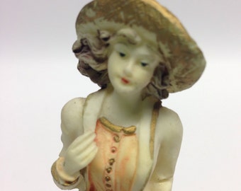 Woman White Shepard Figurine  5 inch