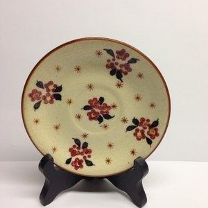 Vintage Saji Saucer Cream with Pink Flowers 5 inch