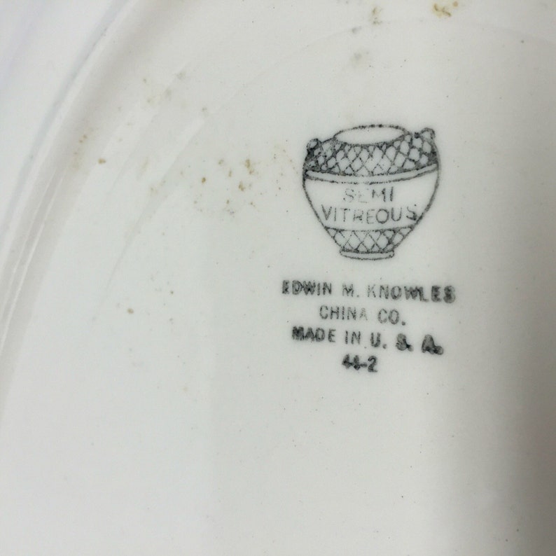 Knowles China Footed tea cup Made in USA 413 Yellow Band With Purple