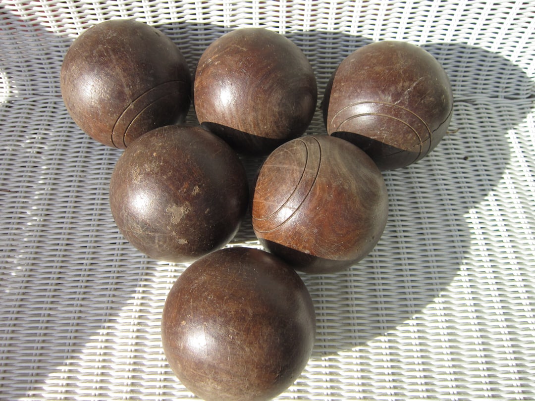 Treen Duckpin Burl Bowling Balls 6 Antique Etsy