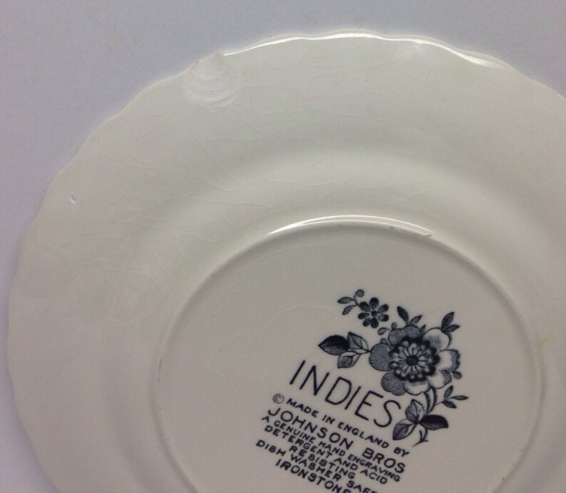 Vintage Bread Plate Johnson Brothers Blue Indies Dinnerware Etsy