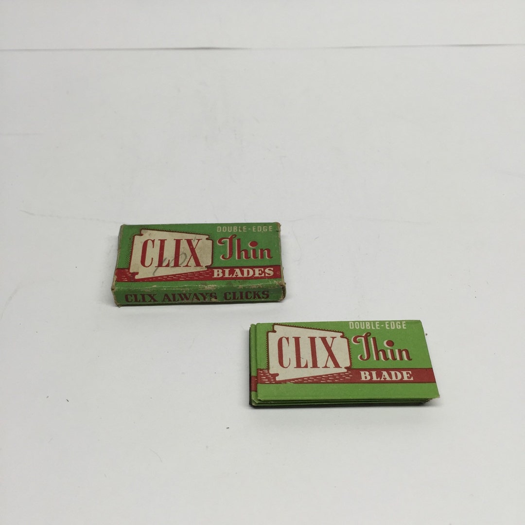 Vintage Clix Thin Double Edge Razor Blades - Set of 5 in Original Box ...