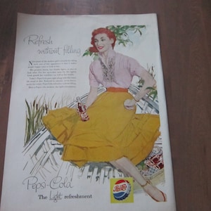 Vintage Pepsi Cola The Light Refreshment 1956 Ad