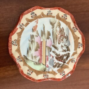 Tea Trivet hot plate Chinese Scene Hand painted