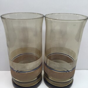 Vintage Libbey Glass Tumblers Smoked Glass Set of 2