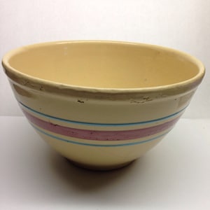 Vintage Watt Pottery Pink Banded 9 Zoll Schale