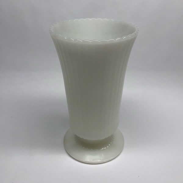 Vintage Footed Milk Glass Vase Vintage