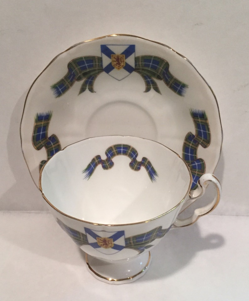 Royal Adderley Nova Scotia Cup and Saucer Footed