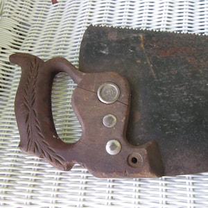 Hand Saw Simmons Co. Apple wood  Keen Kutter 25 inch blade