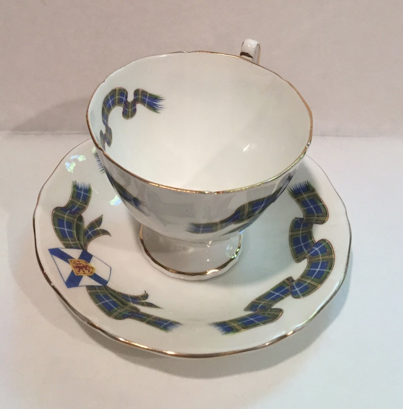 Royal Adderley Nova Scotia Cup and Saucer Footed