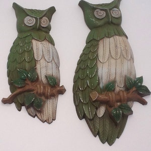 Vintage Owl Wall Art Vintage Sexton Plaques Set of 2 1969 Cast Metal