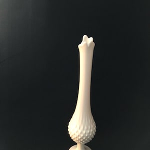 Fenton Swung Vase: Milk Glass Hobnail, 16.75&quot; Tall