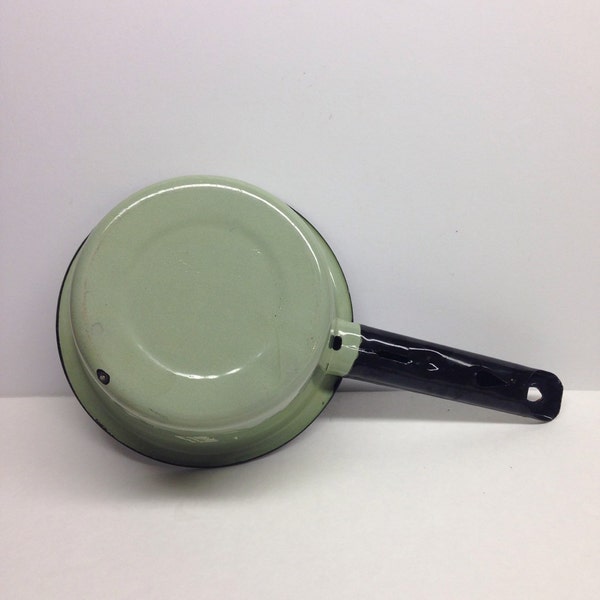 Green Enamel  Dipper Sauce Pan with black handle