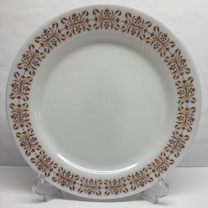 Pyrex Tableware By Corning Bronze Scroll Dinner Plate