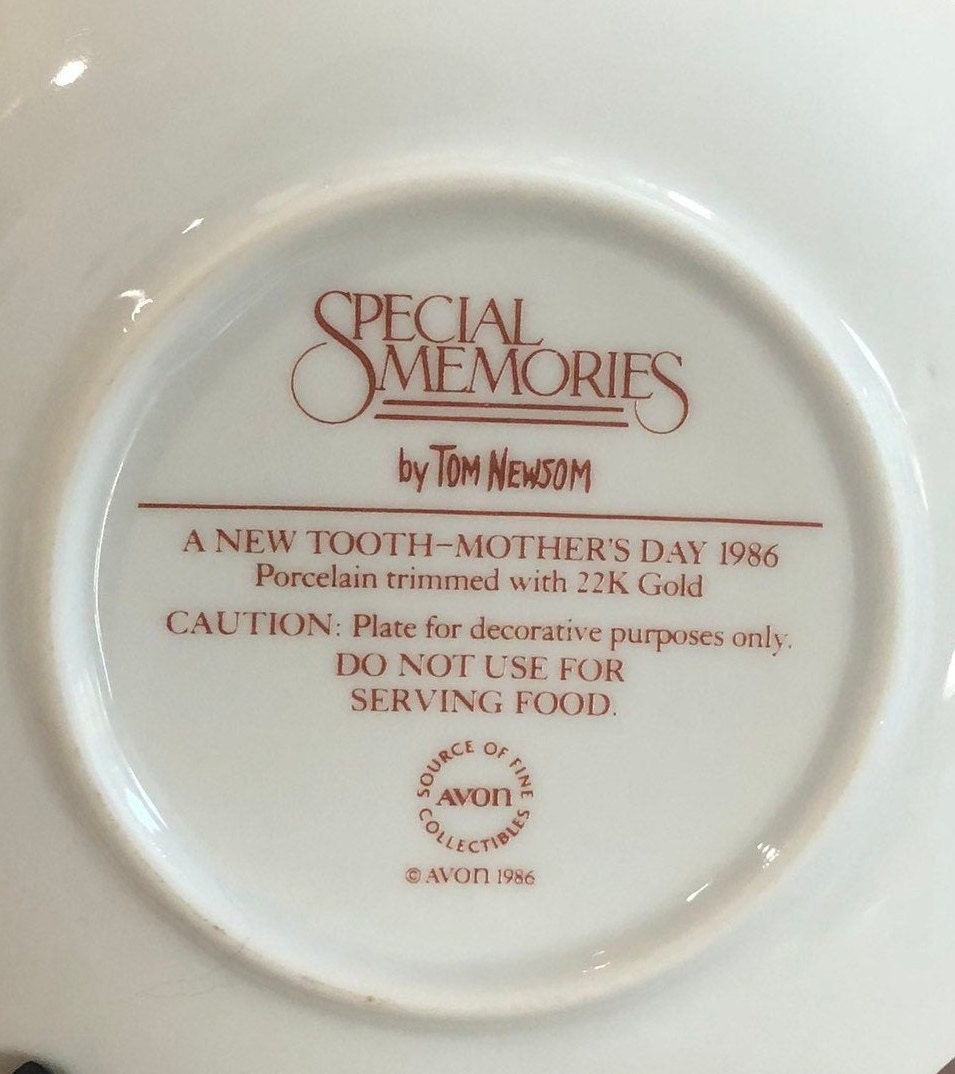 Avon Special Memories Collection Tom Newsom Plate a New Tooth 5 