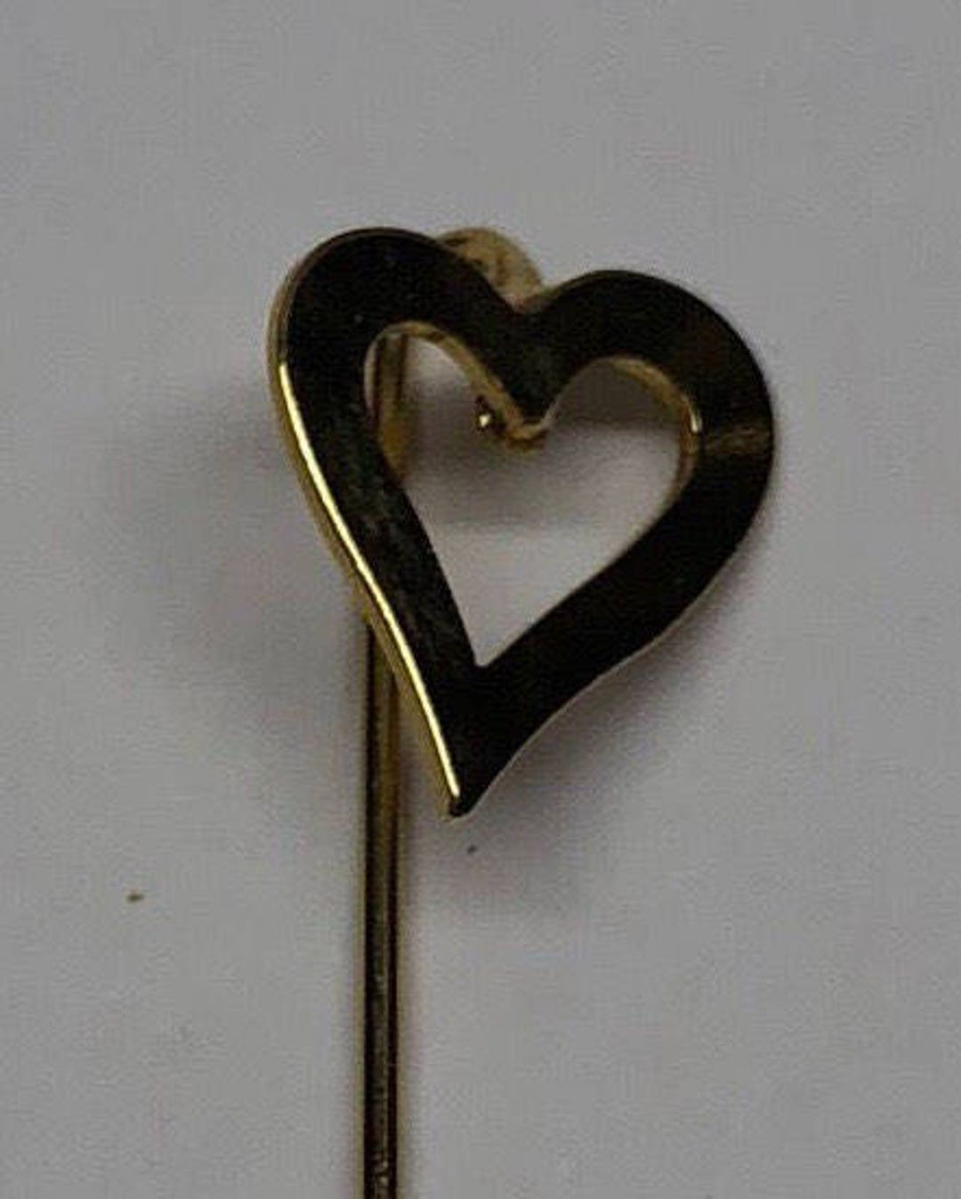 Vintage Hat Pin Lapel Heart Goldtone Stickpin Hat - Etsy