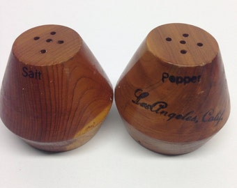 Vintage California Cedar Salt and Pepper // Marked Los Angeles California Parisan Decor