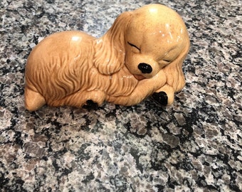 Vintage Holland Mold Ceramic Sleeping Dog - Cute! - 5 1/2" x 3"