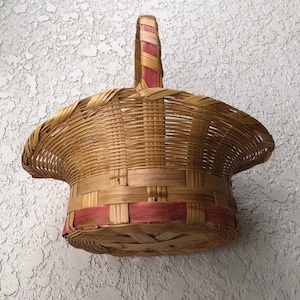 Vintage Reed Handled Basket Easter Basket