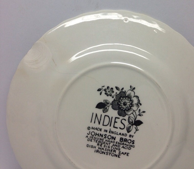 Vintage Bread Plate Johnson Brothers Blue Indies Dinnerware Etsy