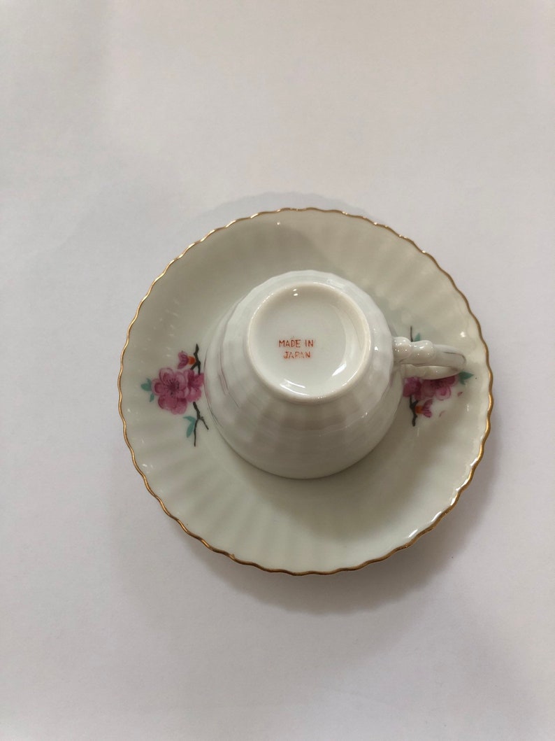 Vintage Demitasse Cup and Saucer Made in Japan Apple Blossoms Etsy