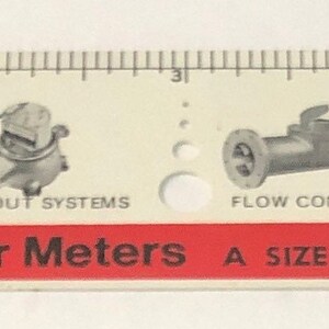 Vintage 6-Zoll-Lineal Rockwell Wassermesser Rockwell International ROT