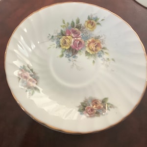 Vintage Royal Sutherland, Staffordshire, Fine Bone China, Made in England Abandoned Saucer
