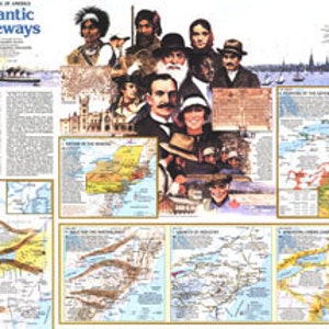 New York Map Making of America van New York City, Philadelphia Penn en Washington National Geographic