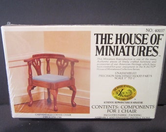 House of Miniatures Chippendale Corner Chair Kit 40037