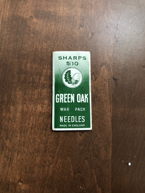 Vintage Green Oak Sewing Needles: War Pack, Made in England