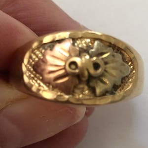 Black Hills Gold Ring Band Size 12 Vintage 10K