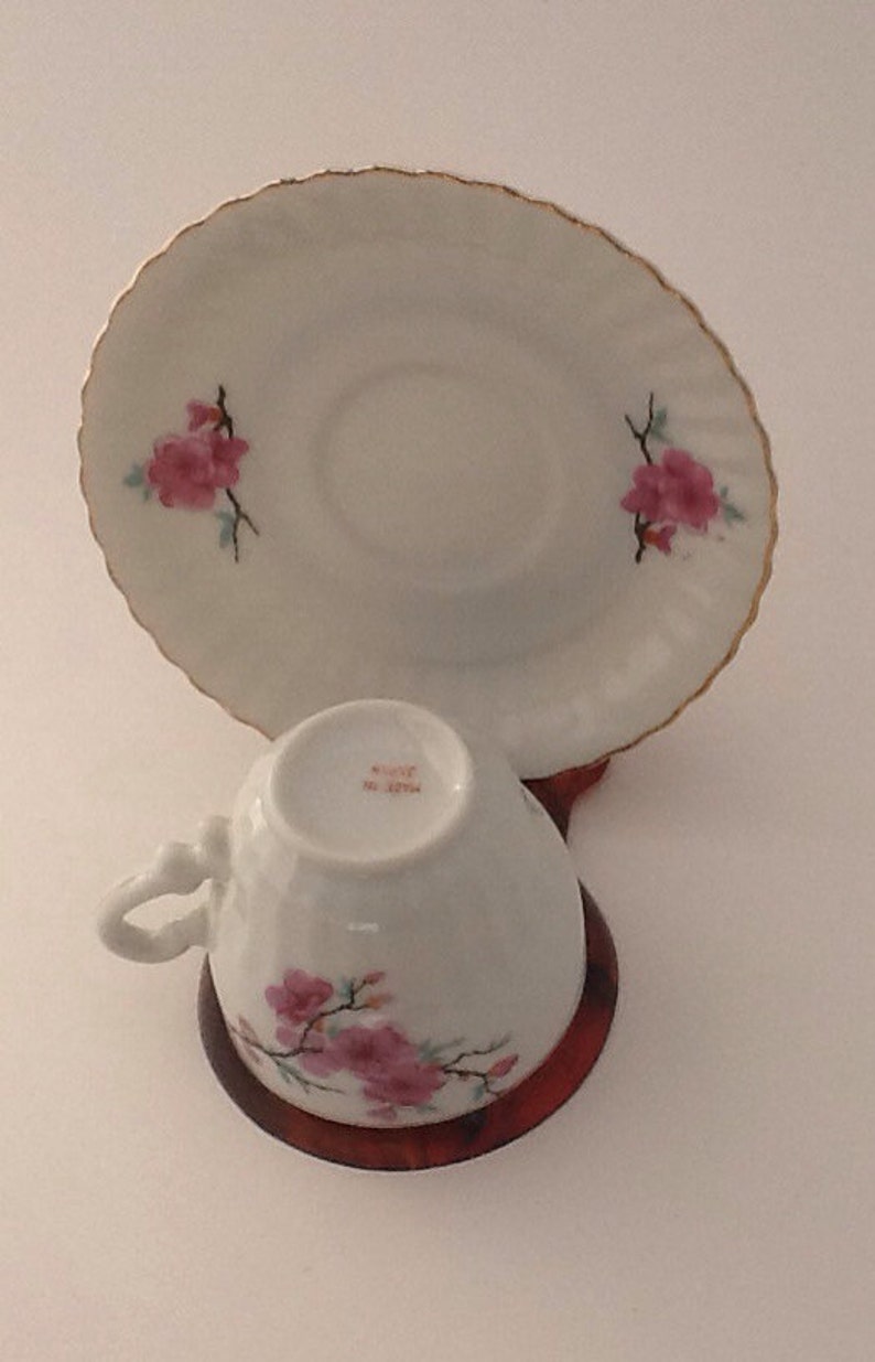 Vintage Demitasse Cup and Saucer Made in Japan Apple Blossoms Etsy