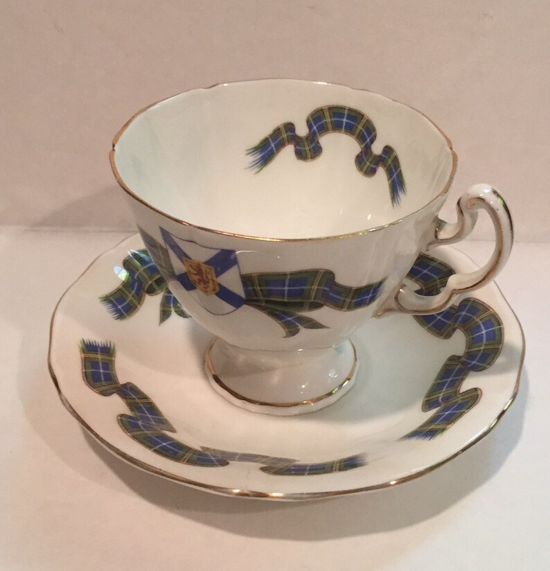 Royal Adderley Nova Scotia Cup and Saucer Footed