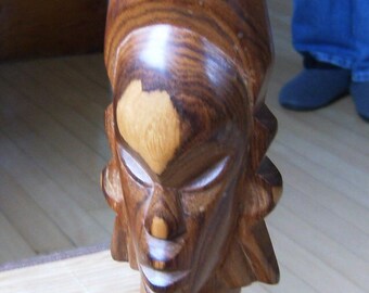 African Wooden Image, Hand Carved from one piece of wood. Teak wood