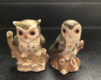 Owl Figurenes Made in Taiwan ROC Male and Female