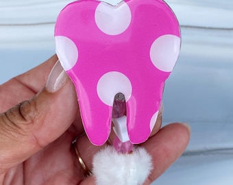 Portabadge a pois con dentini