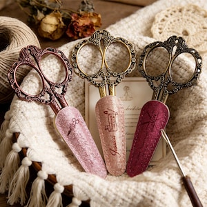 Personalised Plum Blossom Handle Scissors 11.5cm with Custom Pouch, Embroidery Sewing Gift, Birthday, Bridesmaid, Anniversary, Craft Lover