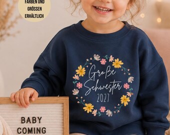 Sweatshirt 'Grote Zus 2027' | Aankondiging zwangerschap | Trui voor grote zus | Shirt voor broertjes en zusjes | Aankondiging baby | Cadeau