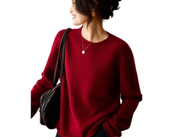 Women's Oversized Knit Crewneck Pullover Sweater